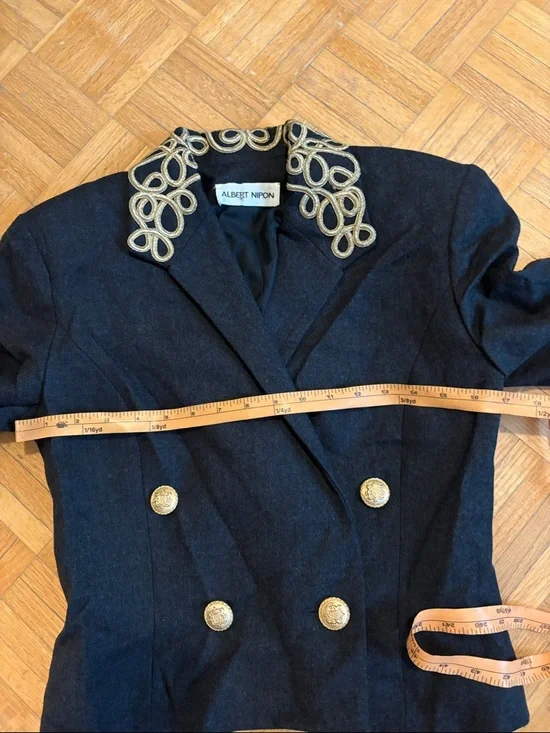Albert Nipon Double-Breasted Embellished Collar Jacket - Picture 3 of 15